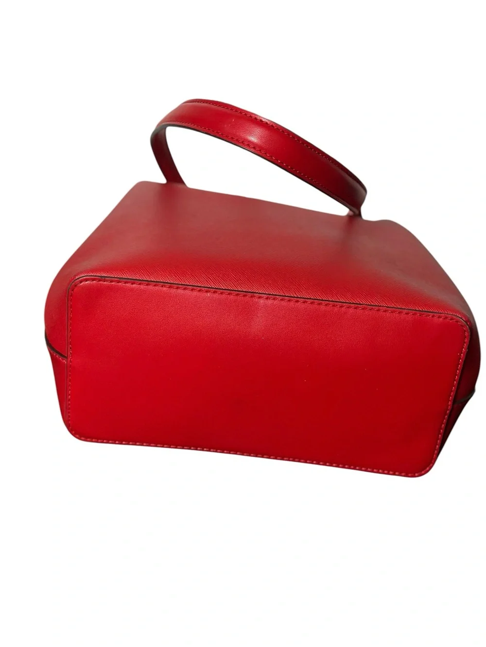Michael Kors Red Leather Shoulder Bag Bucket Tote Set & Matching Wallet